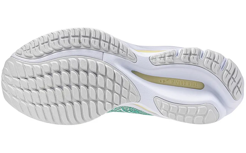 Mizuno Women's Wave Rider 27 Running Shoes Eggshell Blue/White/Anise Flower-9